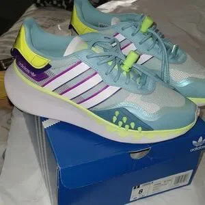 adidas gazelle silver green womens New Adidas Originals Choigo Black Shoes Women's Size 6.5 Sneakers FY65   Zhamoz